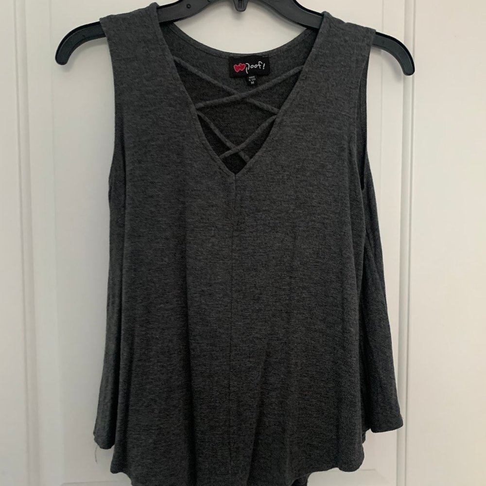 Gray Jersey Knit Tank Top